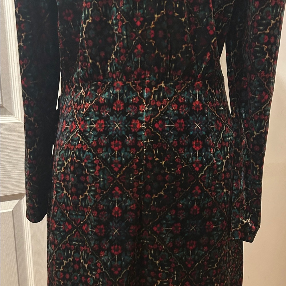 LOFT Elegant Multicolor velvet Patterned Dress NWT - image 8